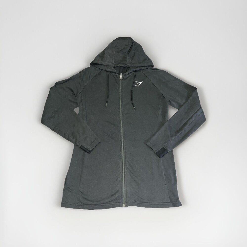 Gymshark Mens size medium Full Zip‎ Hoodie Sweatshirt black